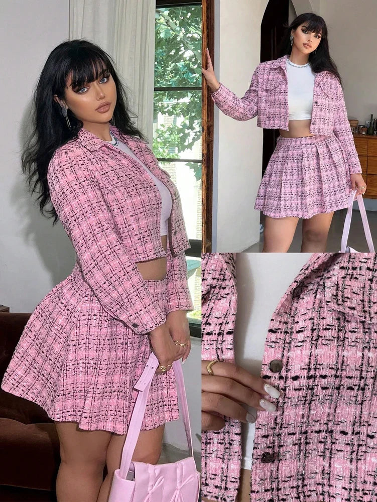 Chic Tweed Schoolgirl Set
