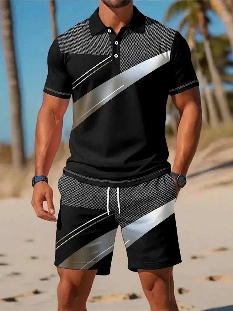 Stylish Men's Polo and Shorts Set