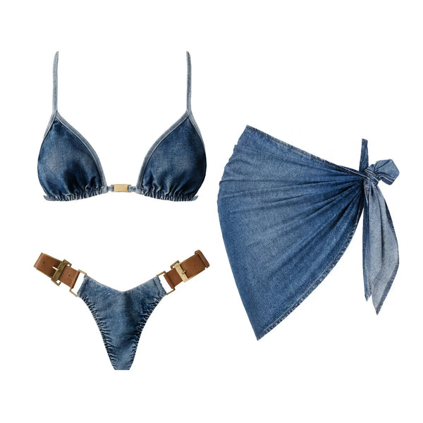 Chic Denim Bikini Set