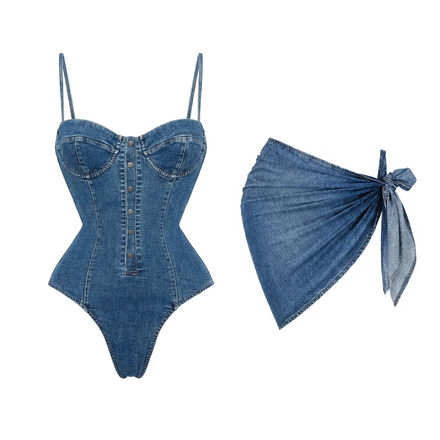 Chic Denim Bikini Set