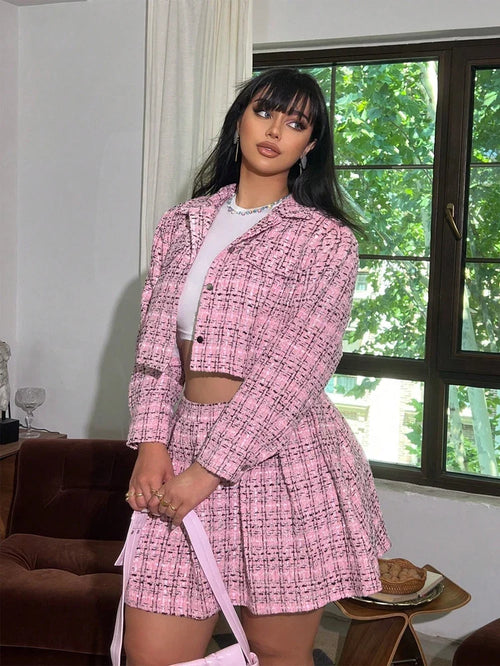 Chic Tweed Schoolgirl Set