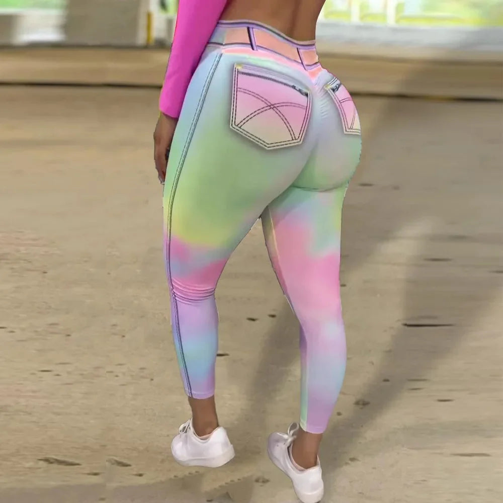 Vibrant Tie-Dye Yoga Leggings