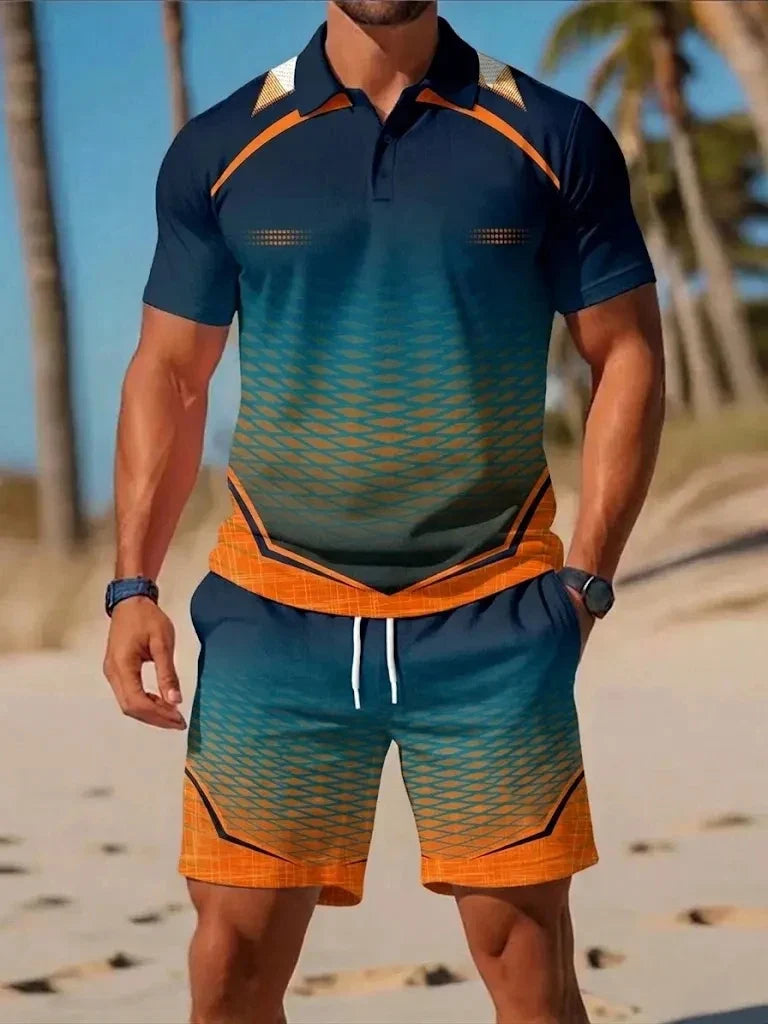Stylish Men's Polo and Shorts Set