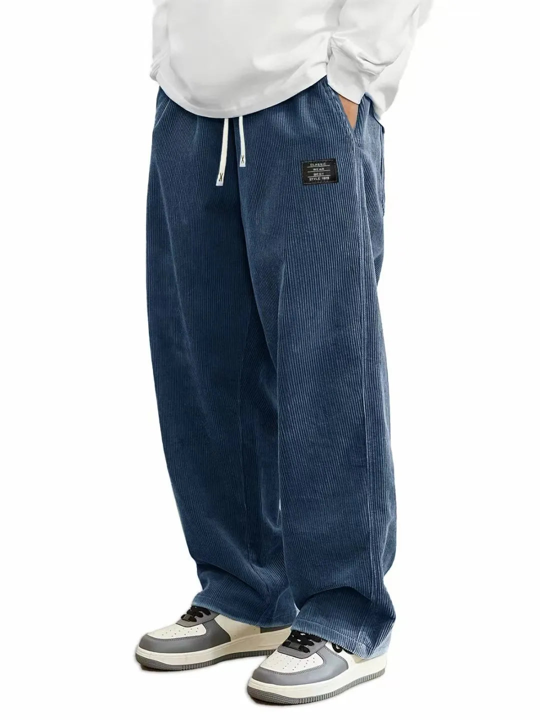 Stylish Corduroy Drawstring Pants