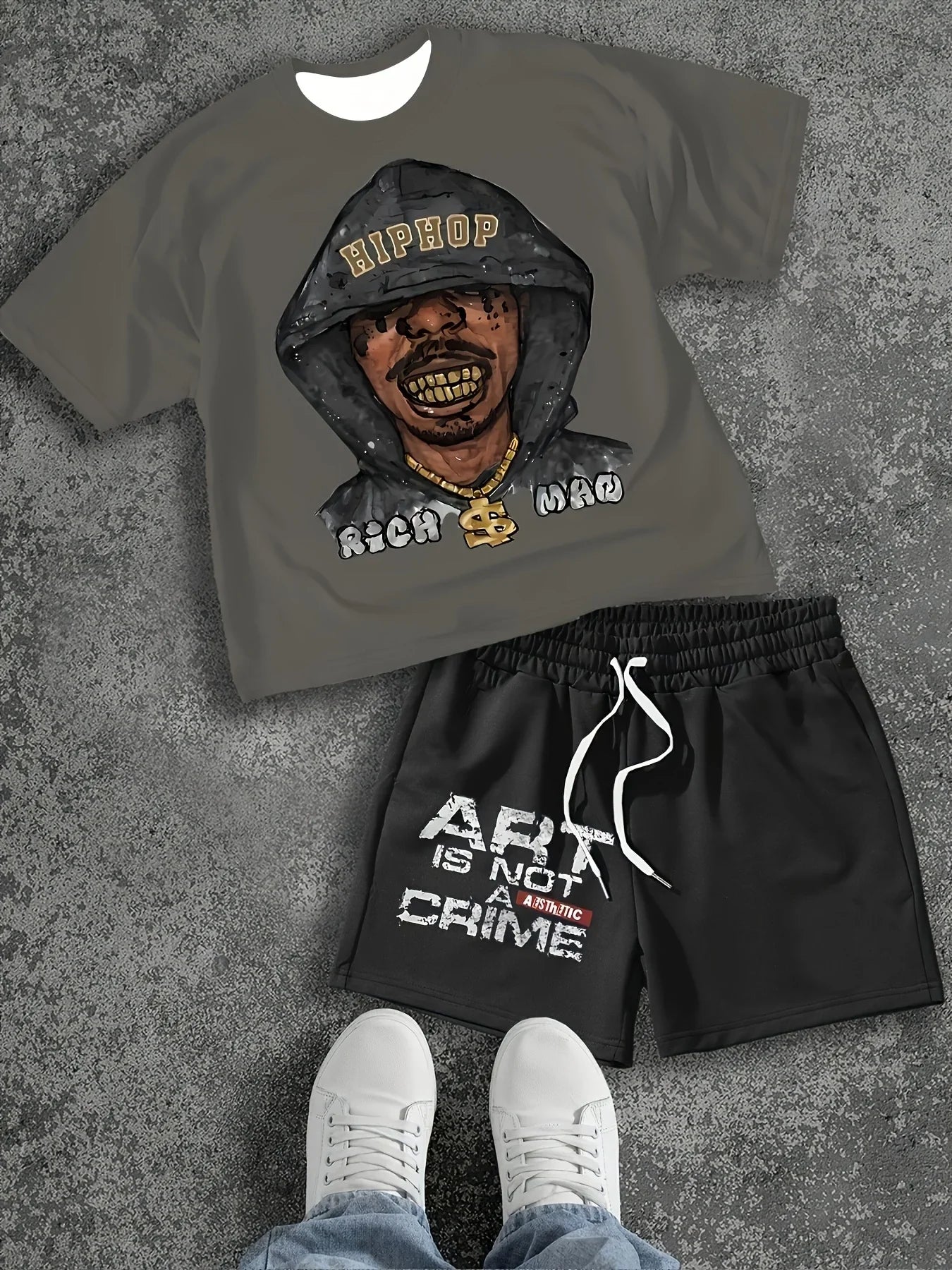 Men's 3D Flower T-shirt Set