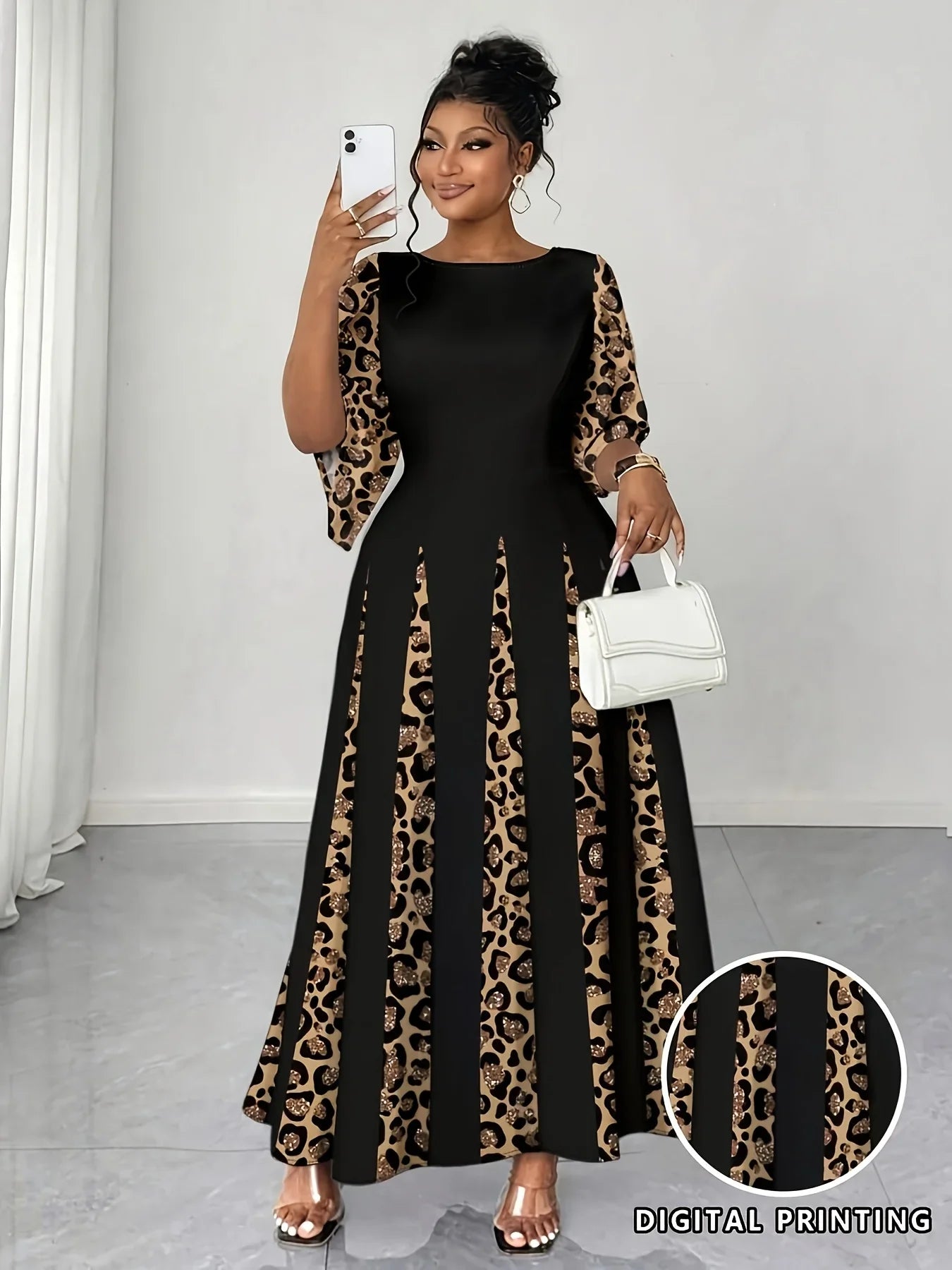 Chic Cheetah Print Maxi Dress