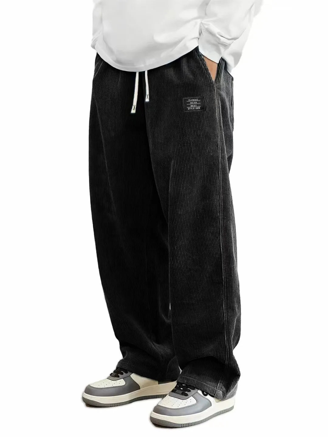 Stylish Corduroy Drawstring Pants