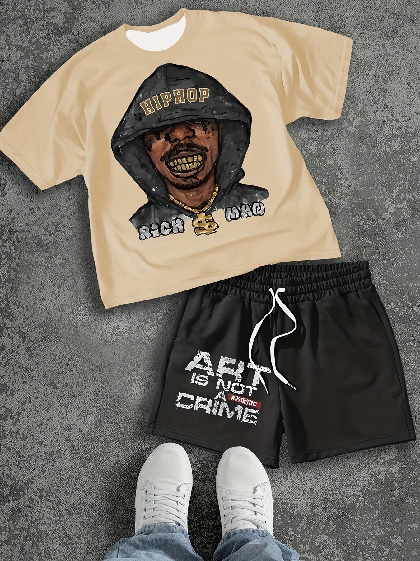 Men's 3D Flower T-shirt Set